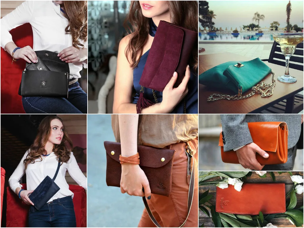 Leather clutch