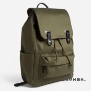 Everlane - The Twill Snap Backpack Olive + Black Leather
